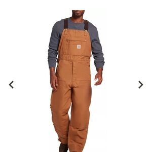 Cathartic Brown Men's Loose Fit Firm Duck Insulated Bib Overalls